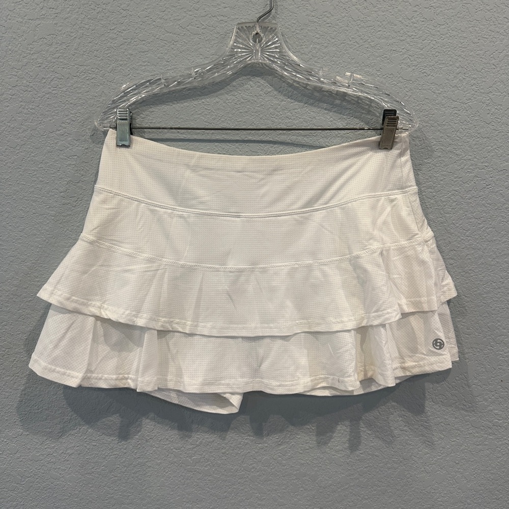 EUC LIJA Tennis Pickleball Skirt Skort White - Layered - Large